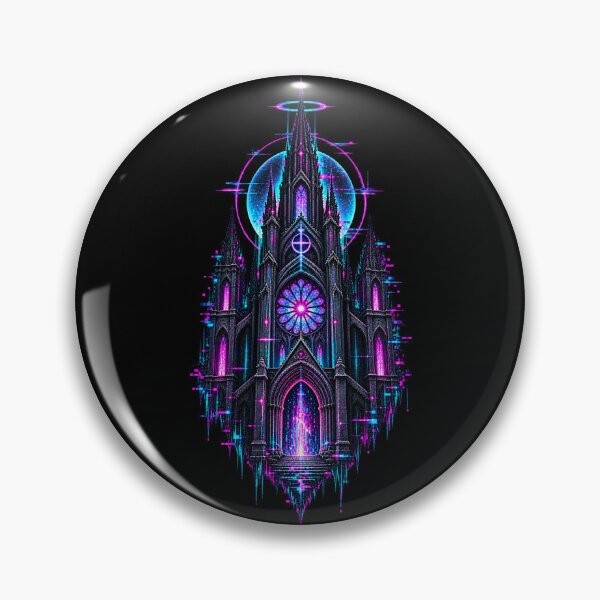 Item preview, Glitch Cathedral – Neon Cyber Occult Architecture designed and sold by JupiterGlitchEmpire.