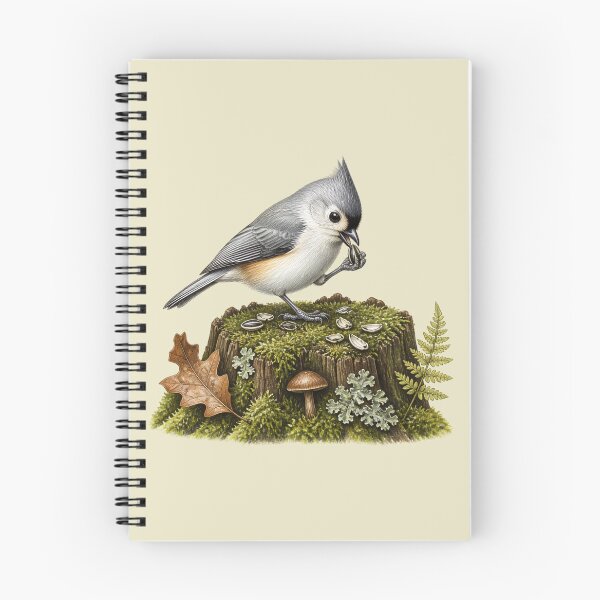 Item preview, Tufted Titmouse Holding Sunflower Seed Naturalist Study designed and sold by BloomStudio1.