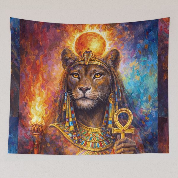 Item preview, Sekhmet – Egyptian Lioness Goddess Painting designed and sold by GalleryKauffeld.