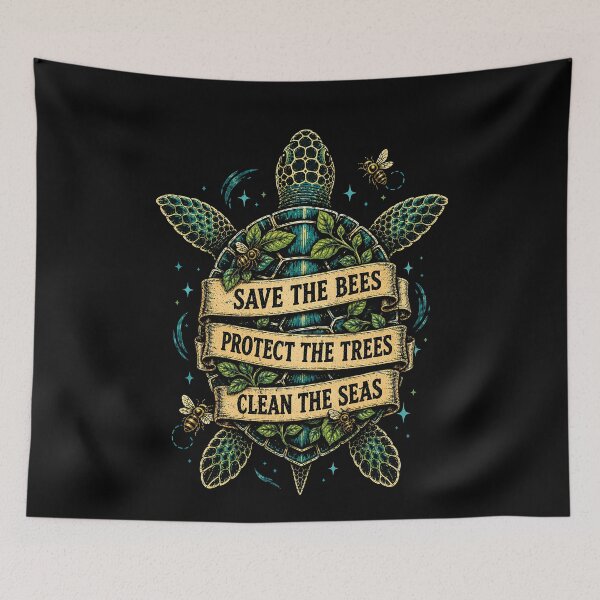 Item preview, Save the Bees Turtle Graphic Design designed and sold by rafaeltto.