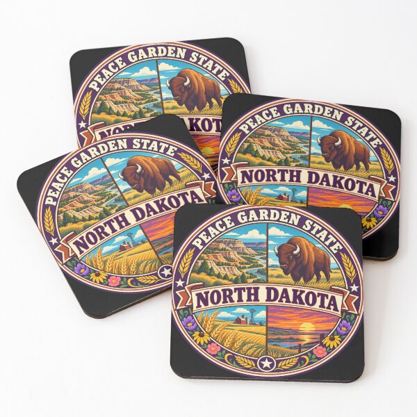 Item preview, North Dakota Peace Garden State Vintage Travel Souvenir designed and sold by DreamLayerStudio.