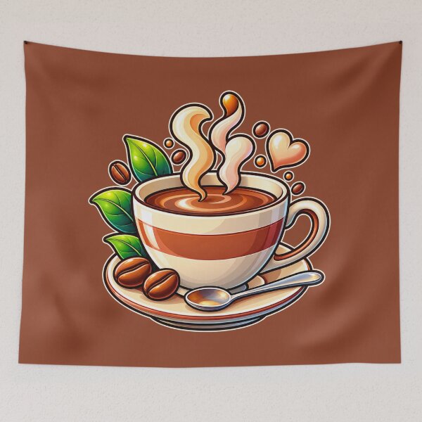 Item preview, Cute Steaming Coffee Cup Sticker designed and sold by Hari Arts.