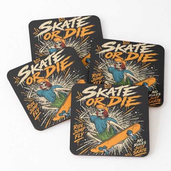 Item preview, Skate or Die Skeleton – Vintage 90s Skateboarding Streetwear T-Shirt Design designed and sold by JatCreative.