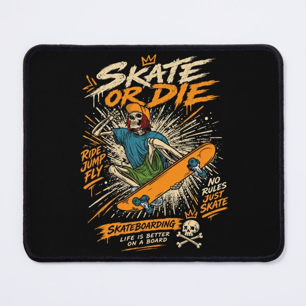 Item preview, Skate or Die Skeleton – Vintage 90s Skateboarding Streetwear T-Shirt Design designed and sold by JatCreative.
