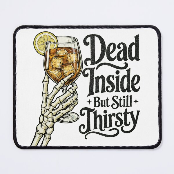 Item preview, Funny Skeleton Hand Dead Inside But Still Thirsty Quote designed and sold by digital.stickerperso.com.