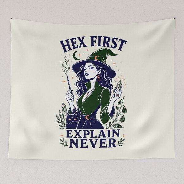 Item preview, Hex First Explain Never Gothic Witch Art designed and sold by MagicTheDog.