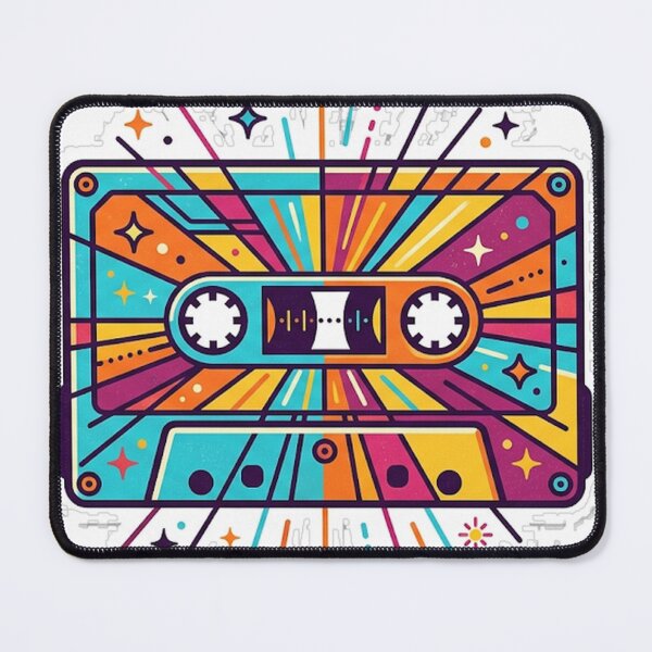 Item preview, Retro Cassette Tape Sticker | 80s Vintage Music Sunburst Sticker | Colorful Vaporwave Vinyl Decal designed and sold by RoyArt0.