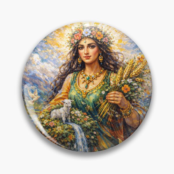 Item preview, Spenta Armaiti – Zoroastrian Goddess Painting designed and sold by GalleryKauffeld.
