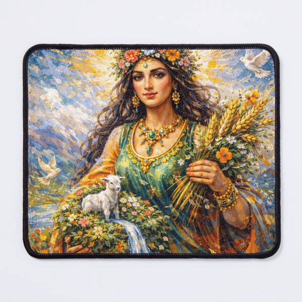 Item preview, Spenta Armaiti – Zoroastrian Goddess Painting designed and sold by GalleryKauffeld.
