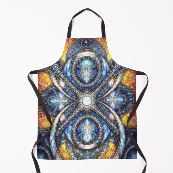 Item preview, Mystic Blue Stained Glass Fractal Mandala designed and sold by Frackxion.