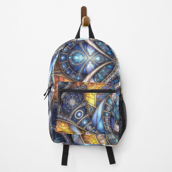 Item preview, Mystic Blue Stained Glass Fractal Mandala designed and sold by Frackxion.