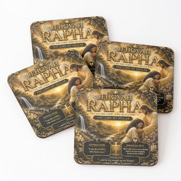 Item preview, Jehovah Rapha – The Lord My Healer | Christian Healing Wall Art designed and sold by KINGDOM GOLD STUDIO.