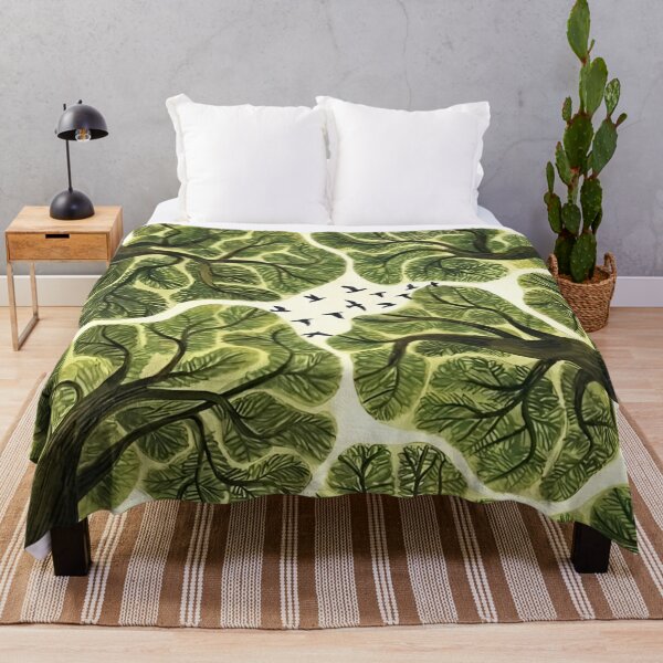 Item preview, A Serene Canopy of Life: An Artistic Exploration of Nature’s Interconnectedness Illustrated Through Lush Green Foliage and Soaring Birds Against a Whispering Background designed and sold by Matt_Smith.
