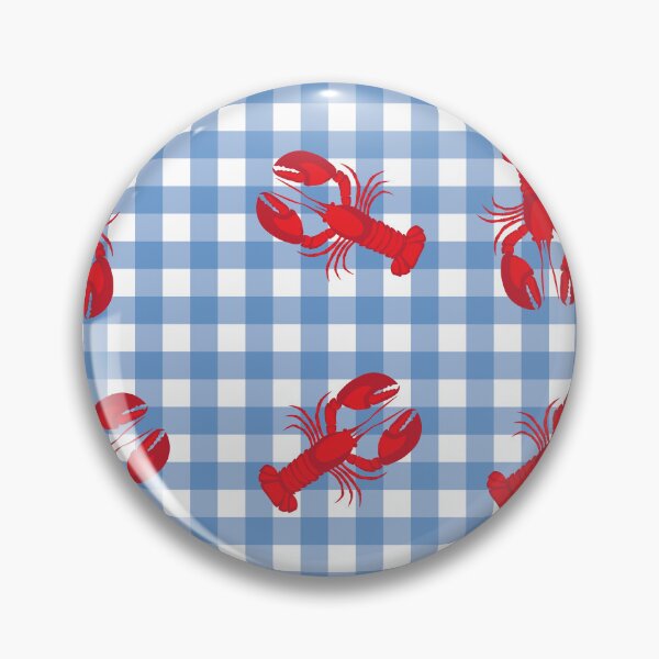 Item preview, Blue Gingham Lobster Pattern designed and sold by Kenedi   McDonald.