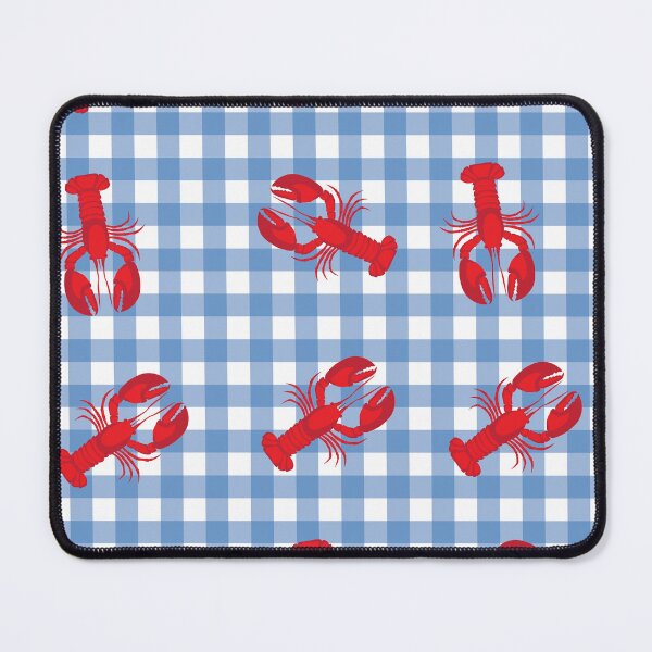 Item preview, Blue Gingham Lobster Pattern designed and sold by Kenedi   McDonald.