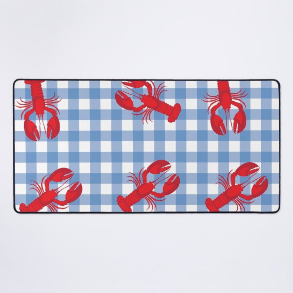 Item preview, Blue Gingham Lobster Pattern designed and sold by Kenedi   McDonald.