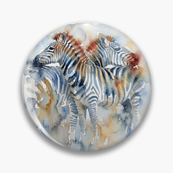 Artikelvorschau, Zwei Zebras, Aquarell, gekreuzte Hälse entworfen und verkauft von caracatita75.