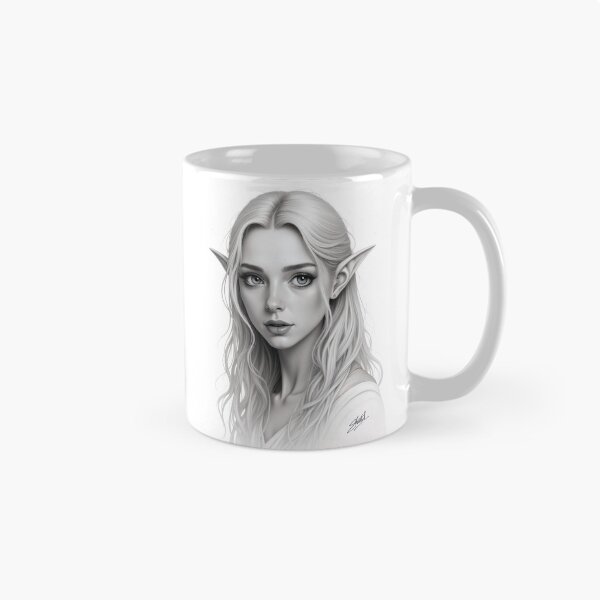 Item preview, Fantasy Elf Girl Portrait Sketch designed and sold by ShadeScapeArt.