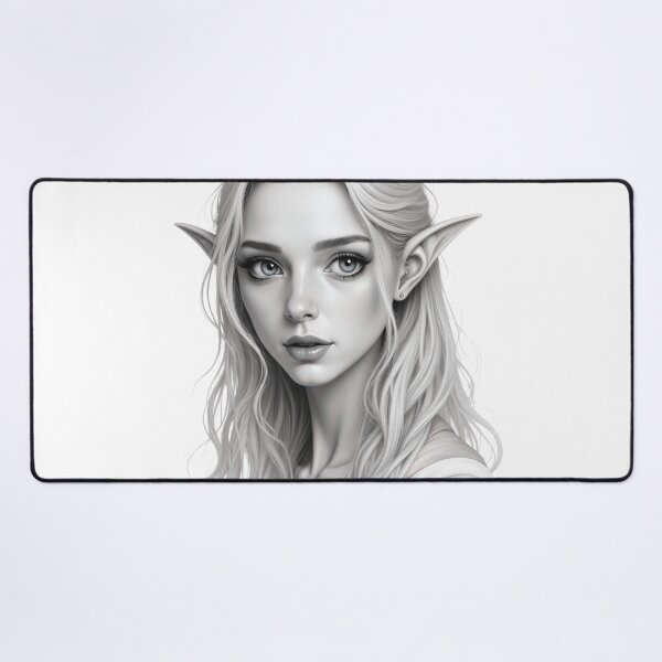 Item preview, Fantasy Elf Girl Portrait Sketch designed and sold by ShadeScapeArt.