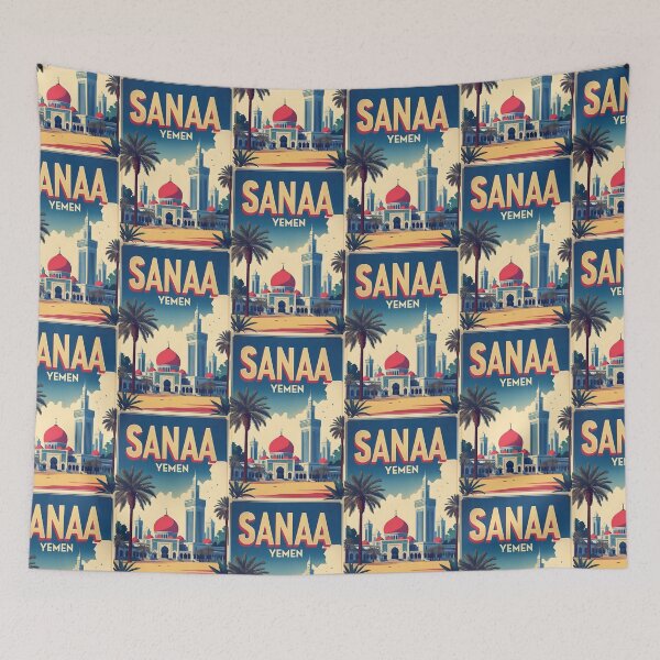 Item preview, Sanaa Yemen Vintage Travel Tourism designed and sold by TravelersGems.