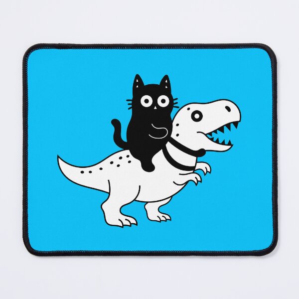 Item preview, Cute Black Cat Riding a T-Rex – Funny Dinosaur Cat designed and sold by DibujandoPorfa.