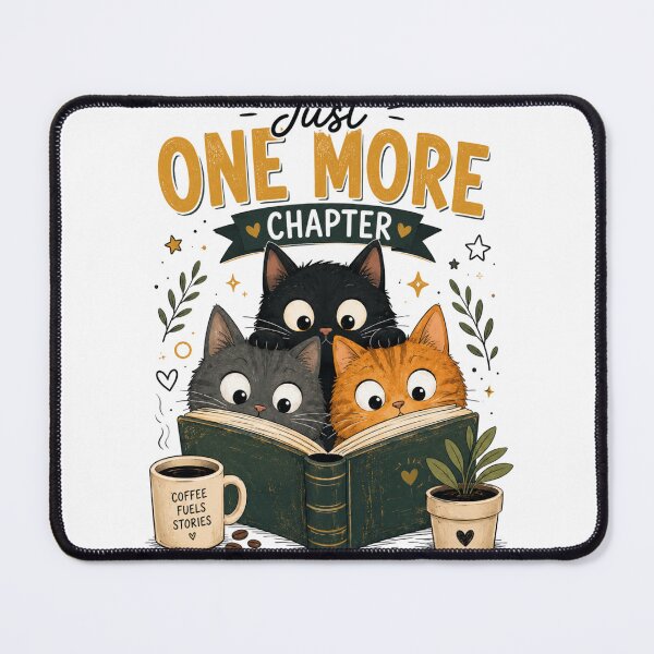 Item preview, Just One More Chapter Cute Reading Cats Book Lover Coffee Design designed and sold by ucpstudio.