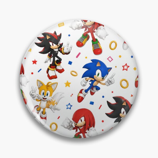 Item preview, Dynamic and Colorful Character Collage Featuring Iconic Heroes and Villains from the Beloved Sonic the Hedgehog Universe Surrounded by Fun Shapes and Vibrant Patterns designed and sold by Matt_Smith.