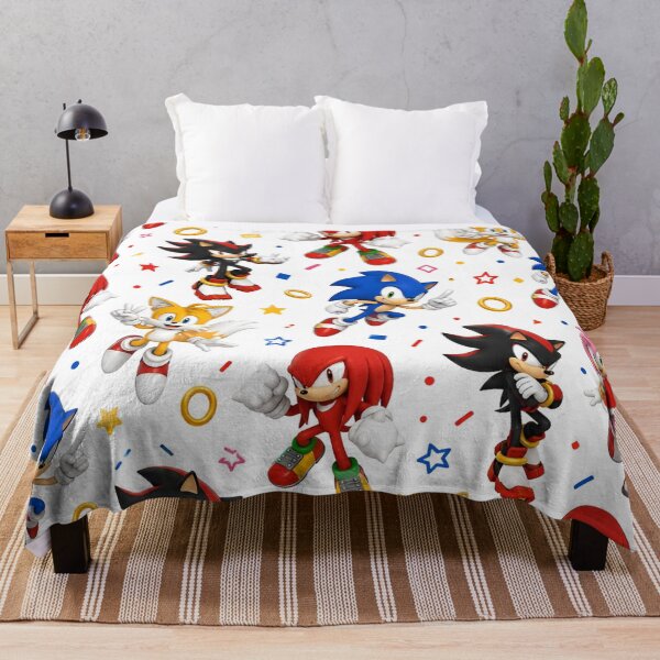 Item preview, Dynamic and Colorful Character Collage Featuring Iconic Heroes and Villains from the Beloved Sonic the Hedgehog Universe Surrounded by Fun Shapes and Vibrant Patterns designed and sold by Matt_Smith.