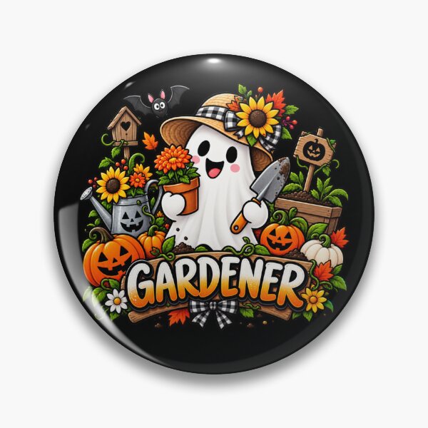 Item preview, Gardener Halloween Gift Cute Ghost Pumpkin Garden Style designed and sold by Corvoria.
