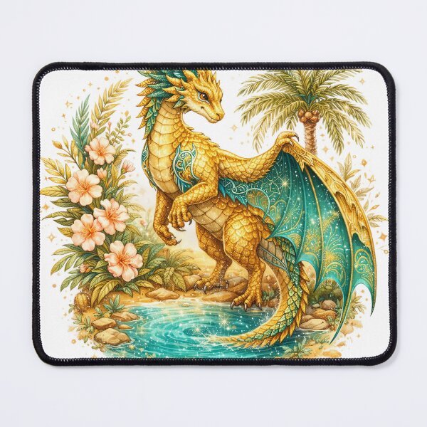 Item preview, Whimsical Fantasy Gold Dragon designed and sold by Eiwaprints.