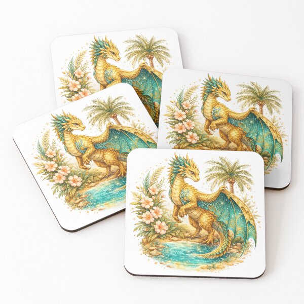 Item preview, Whimsical Fantasy Gold Dragon designed and sold by Eiwaprints.