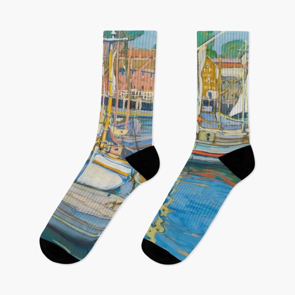Item preview, Gloucester Harbor nautical New England maritime seascape painting by Jane Peterson designed and sold by Jéanpaul  Ferro.