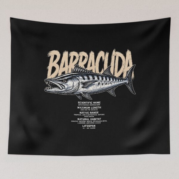 Item preview, Detailed barracuda graphic with scientific info designed and sold by rafaeltto.