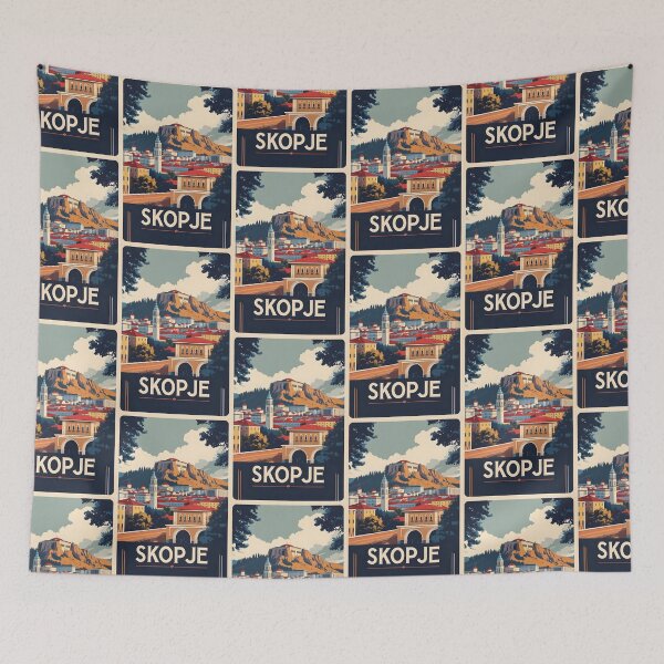 Item preview, Skopje North Macedonia Vintage Travel Tourism designed and sold by TravelersGems.