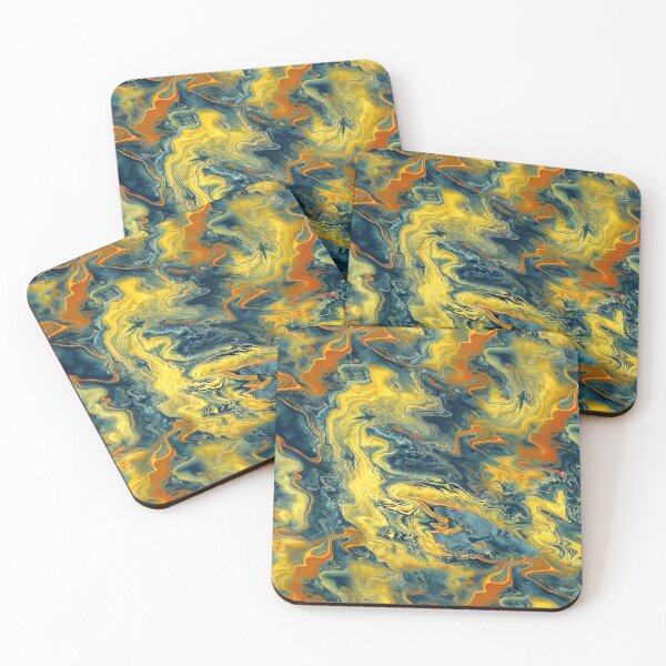 Item preview, Dynamic Fluidity A Captivating Swirl of Vibrant Yellow, Blue, and Fiery Orange Patterns Evoking Energy and Movement designed and sold by Matt_Smith.