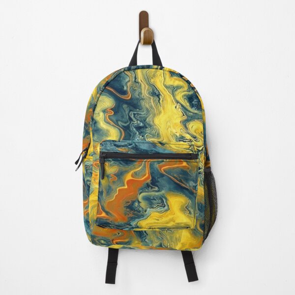 Item preview, Dynamic Fluidity A Captivating Swirl of Vibrant Yellow, Blue, and Fiery Orange Patterns Evoking Energy and Movement designed and sold by Matt_Smith.