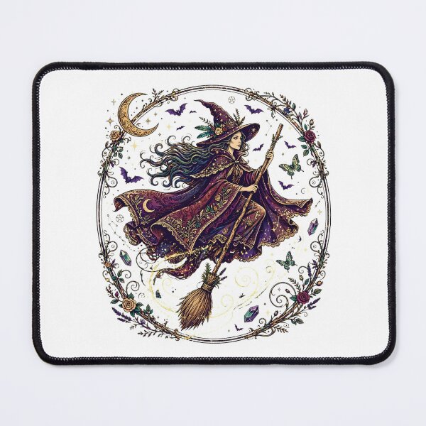 Item preview, Mystical Witch on Enchanted Broom | Vintage Gothic Bohemian  designed and sold by Kaytees.
