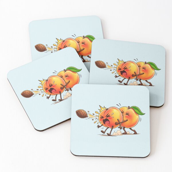 Item preview, Funny Peach Getting Hit – Unexpected Fruit Chaos designed and sold by waikibi ⭐⭐⭐⭐⭐.