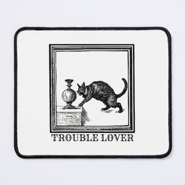 Item preview, Trouble Lover Cat Vintage Gothic Etching Art Graphic designed and sold by Elite_Junkies.