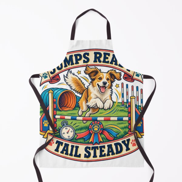 Item preview, Jumps Ready Tail Steady Dog Agility Art designed and sold by CheerfulNest.