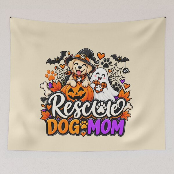 Item preview, Rescue Dog Mom Halloween Gift Cute Ghost Pumpkin Style designed and sold by Corvoria.