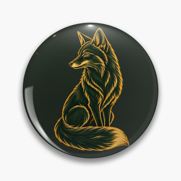 Item preview, Stylish Fox In Dark Green And Warm Orche Autumn Vintage Decor designed and sold by TheSlowShore.