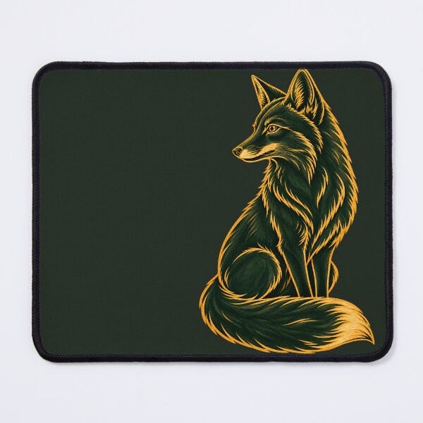 Item preview, Stylish Fox In Dark Green And Warm Orche Autumn Vintage Decor designed and sold by TheSlowShore.