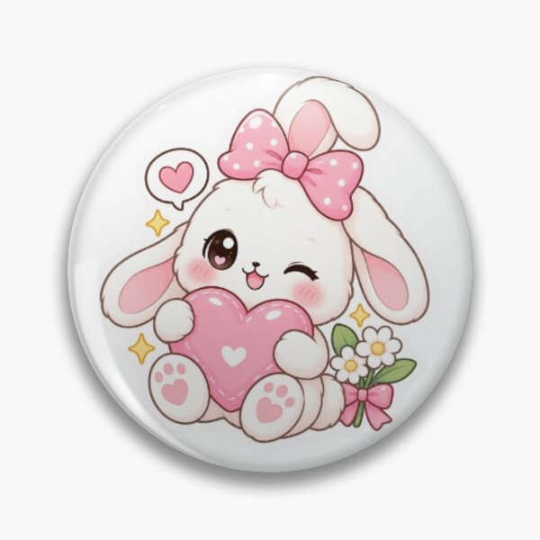 Item preview, Cute Kawaii Bunny Pink Heart Gift | Cute Rabbit Lover Gift | Pink Bunny Mouse Pad Tote Bag Cushion Door Mat | Cute Room Decor designed and sold by Vegasstickers.