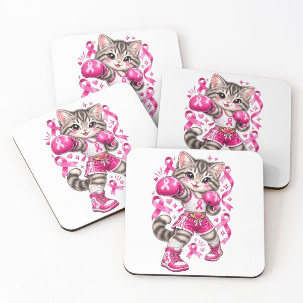 Item preview, Pink Ribbon Boxing Cat – Breast Cancer Awareness Fighter designed and sold by will freed18.