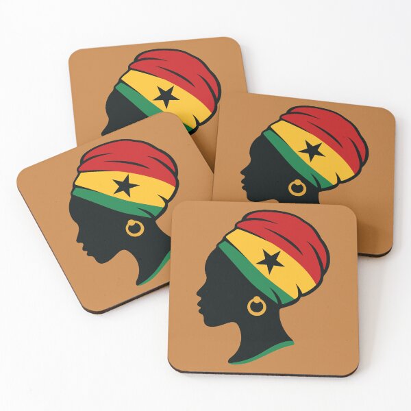 Item preview, Minimalist African Woman Silhouette | Ghana Flag Black Star designed and sold by MammothArt.