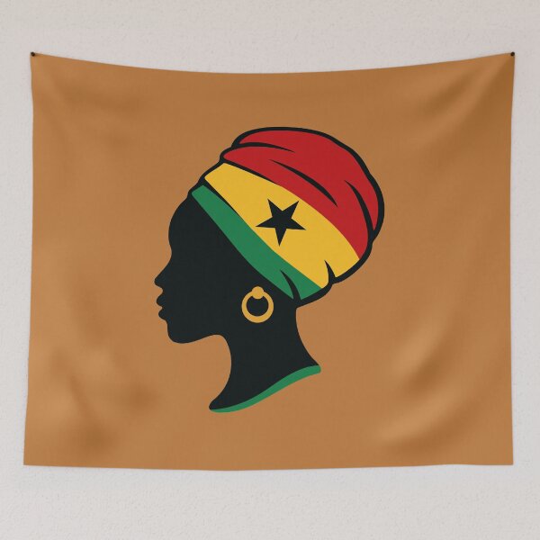 Item preview, Minimalist African Woman Silhouette | Ghana Flag Black Star designed and sold by MammothArt.