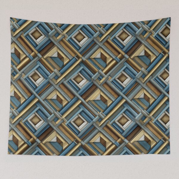 Item preview, Blue and Gold Maze designed and sold by Pixel-Lair.