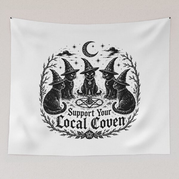 Item preview, Witchy Black Cat Coven Gothic Occult Ritual designed and sold by chattsuede.