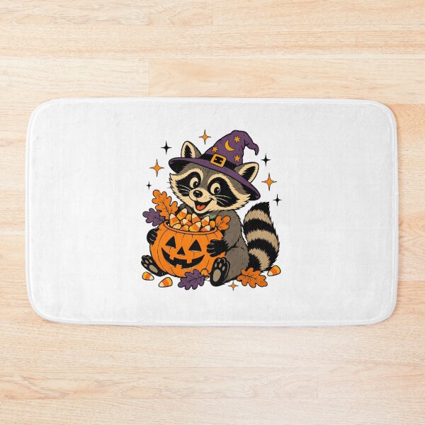 Item preview, Halloween Witch Raccoon Pumpkin Candy Bucket designed and sold by chattsuede.